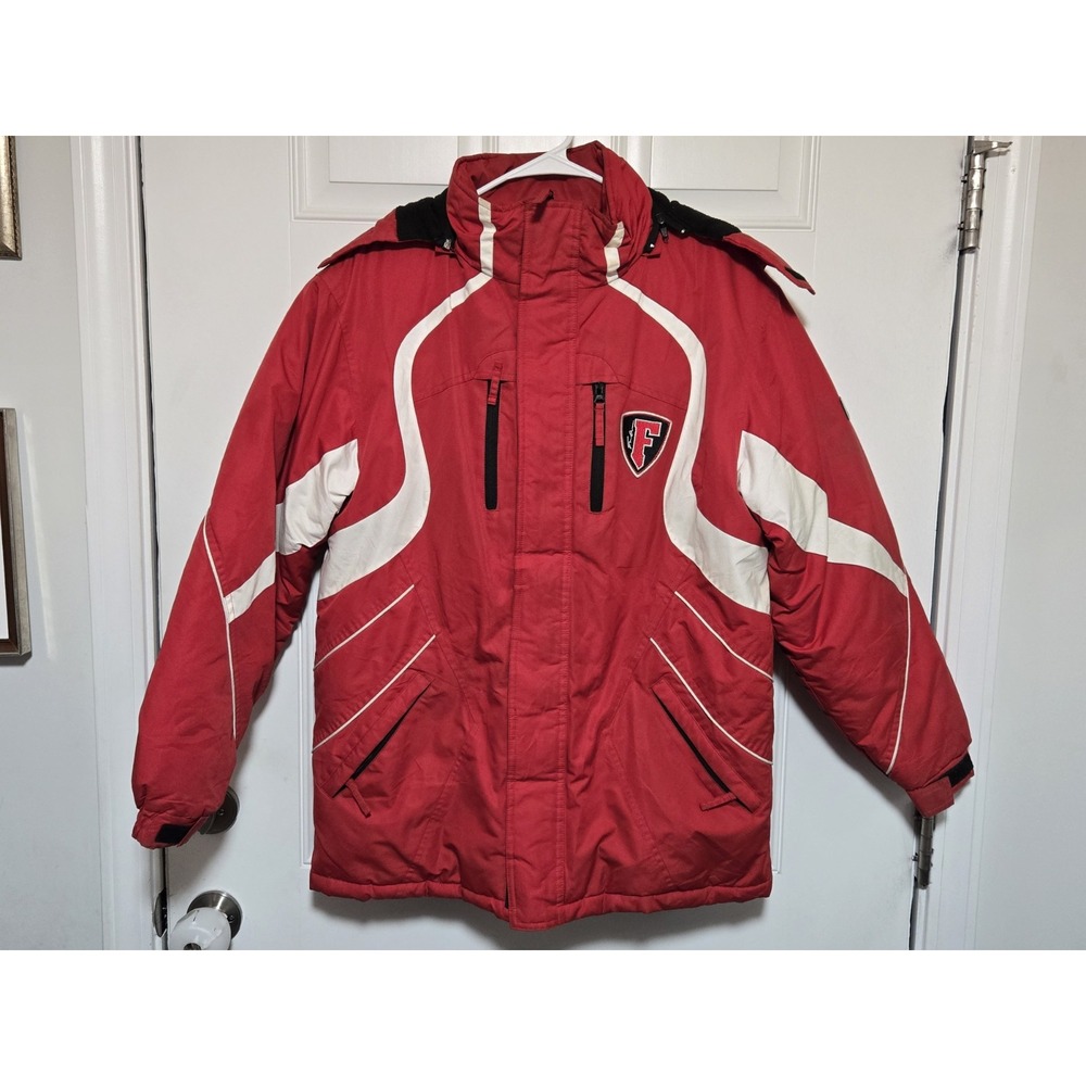 FUBU Winter Jacket Parka Womens Size XL 18-20 Red Black Coat‎ Hooded 05 Sport